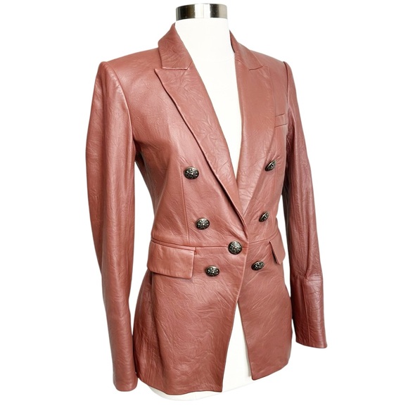 VERONICA BEARD Gaya Leather Dickey Blazer Jacket | 0 Rust $1395 New with Tags - Picture 4 of 16